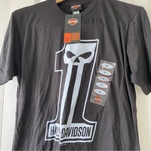 Harley-Davidson Black and White Skull Tee